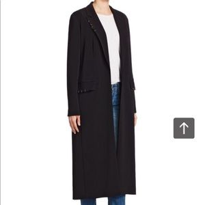 Elizabeth and James black duster. Chic brass ring embellishment. SIZE SMALL.